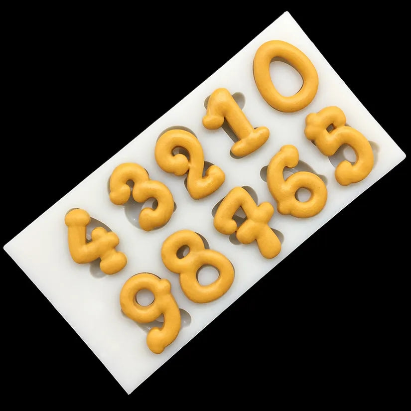 Silicone Mould - Piped Numbers - S472