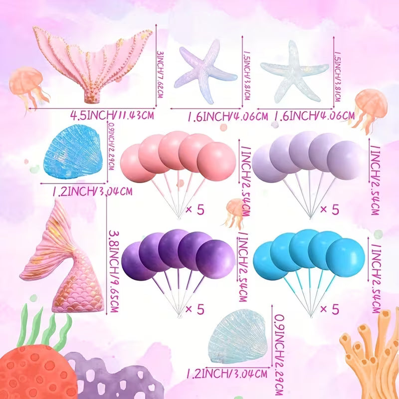 26PC Mermaid Cake Decorating Set