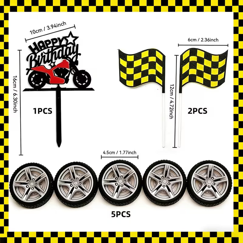 8pc Motorbike Racing Decorating Kit