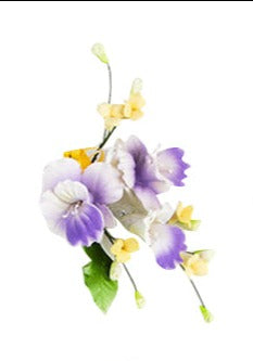 Sugar Flower - Spray - Purple and White