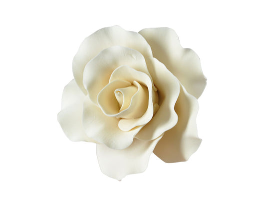 Sugar Flower - Single Rose - Large 8cm - Ivory.