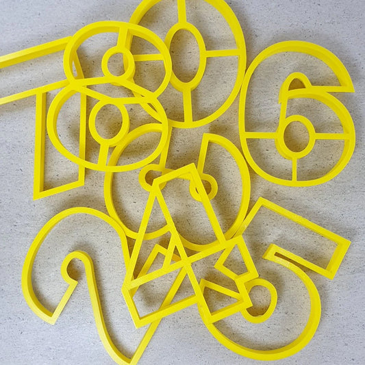 Custom Cookie Cutters - Number Cutters (Wide Version) FULL SET - 4INCH.