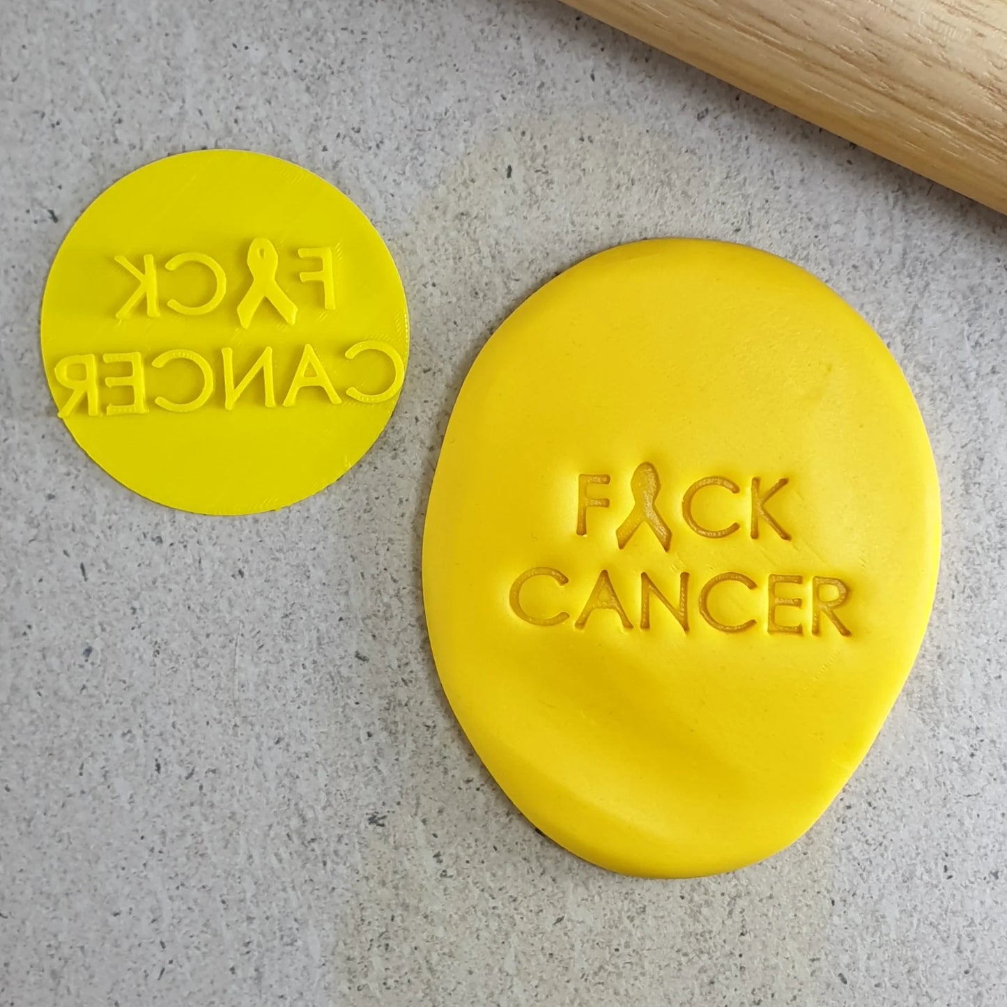 Custom Cookie Cutters - F*ck Cancer Embosser