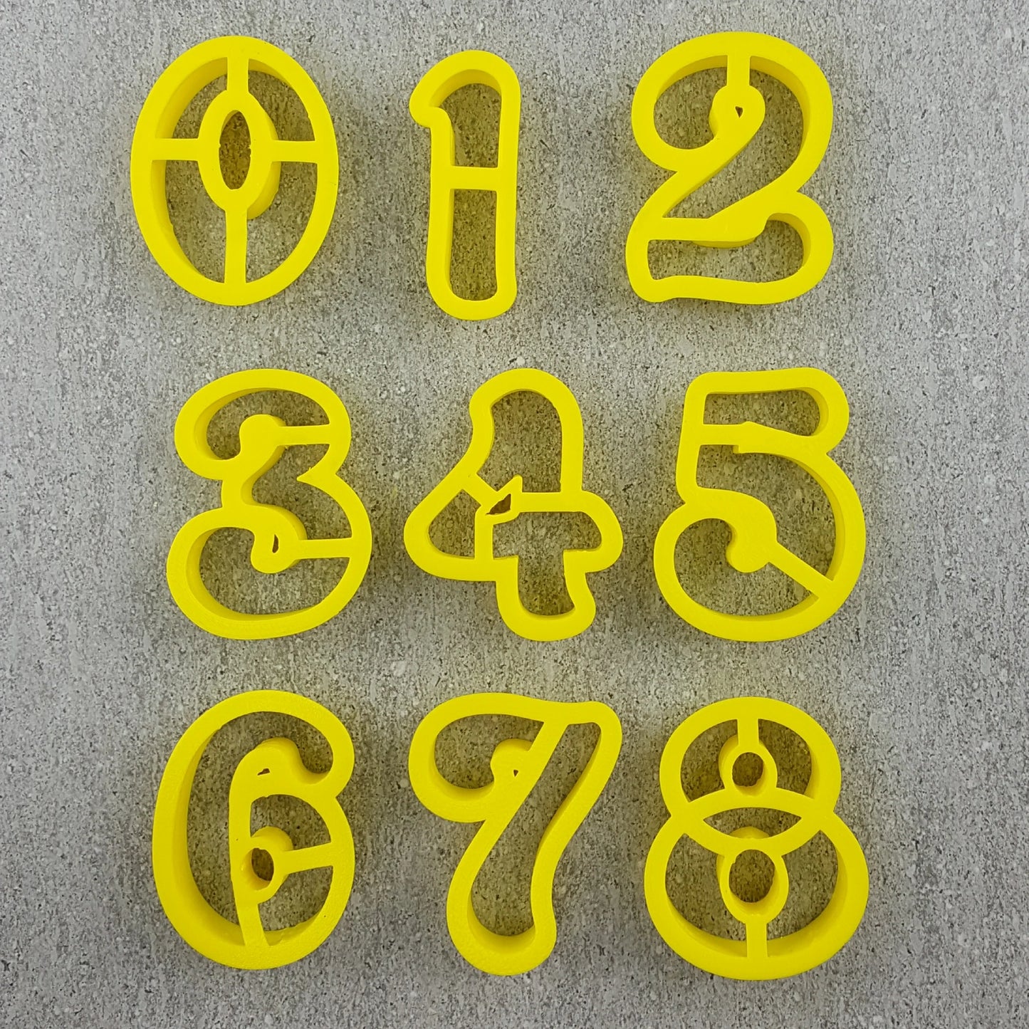 Custom Cookie Cutters - 3.5 Inch Number Cutters (Groovy) FULL SET.