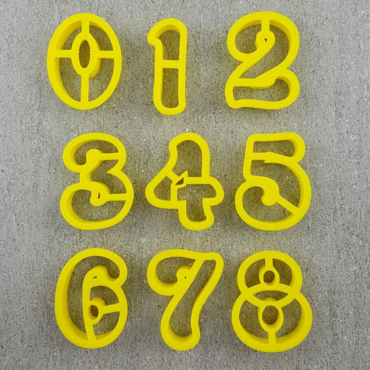 Custom Cookie Cutters - 3.5 Inch Number Cutters (Groovy) FULL SET.