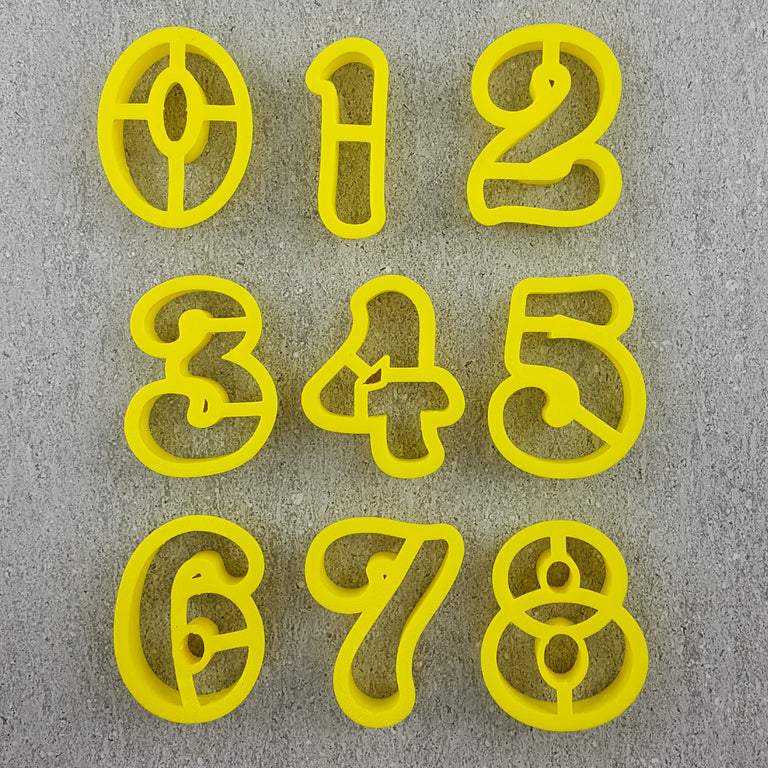 Custom Cookie Cutters - 2 Inch Number Cutters (Groovy) FULL SET.