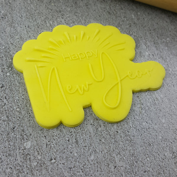 Custom Cookie Cutters Happy New Year Debosser and Cutter Set.