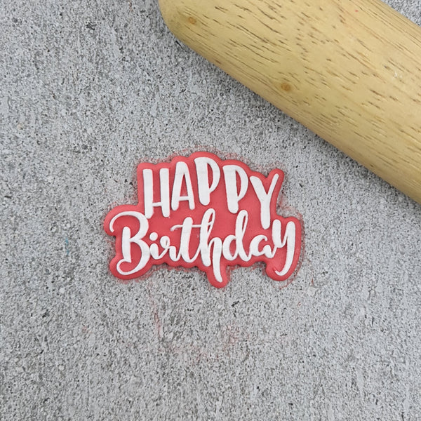 Custom Cookie Cutters Mini Happy Birthday Debosser and Cutter Set.