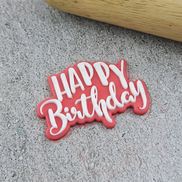 Custom Cookie Cutters Mini Happy Birthday Debosser and Cutter Set.