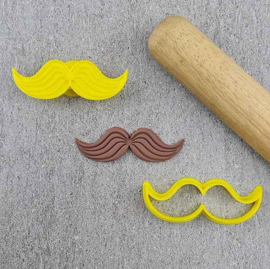 Custom Cookie Cutters 3D Embosser and Cutter Set - Moustache.