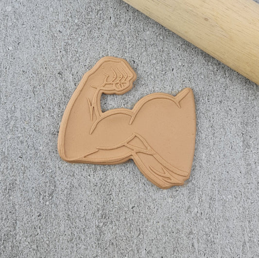 Custom Cookie Cutter - Strong Arm Cutter and Debosser Set.