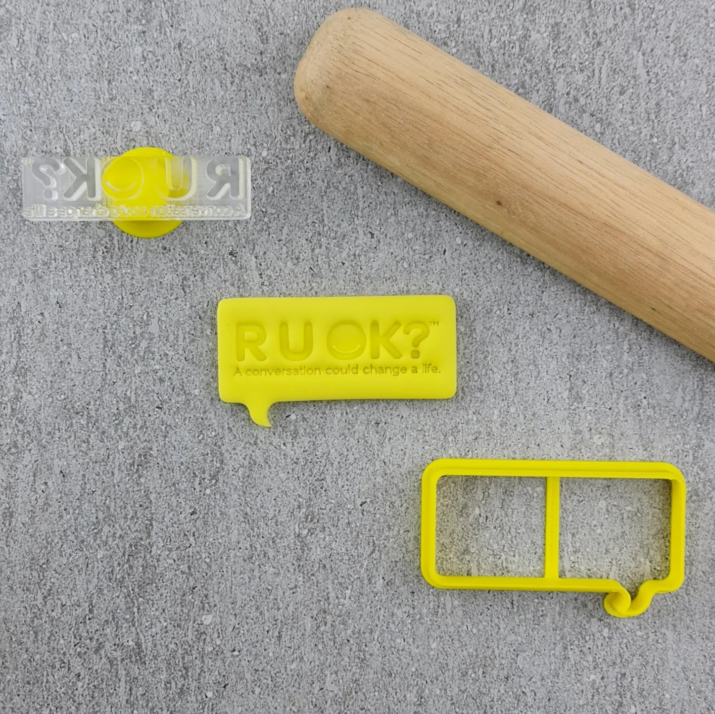 Custom Cookie Cutters - R U OK? Speech Bubble Imprint Set (Charity Approved).