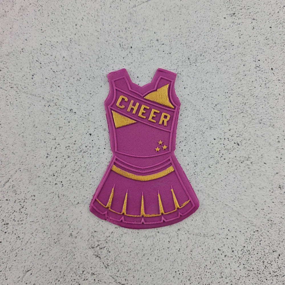 Custom Cookie Cutters Cutter and Debosser Set - Cheer Outfit.