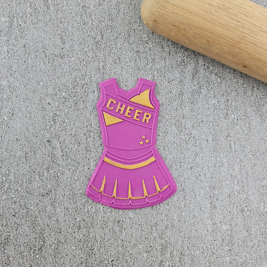 Custom Cookie Cutters Cutter and Debosser Set - Cheer Outfit.