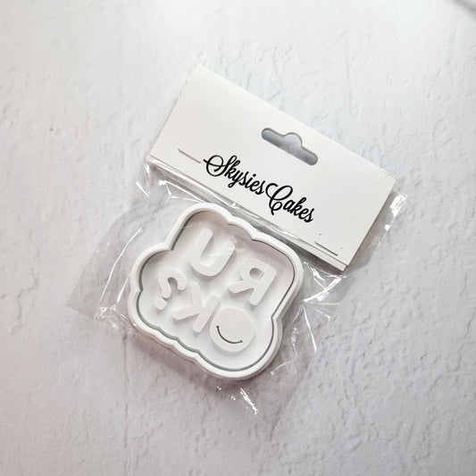 Cookie Cutter And Embosser Set - R U OK? Curved Shaped