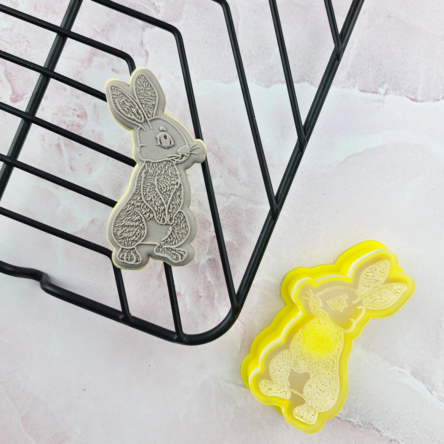 Custom Cookie Cutter - Mini Bunny Rabbit Debosser & Cutter Set.