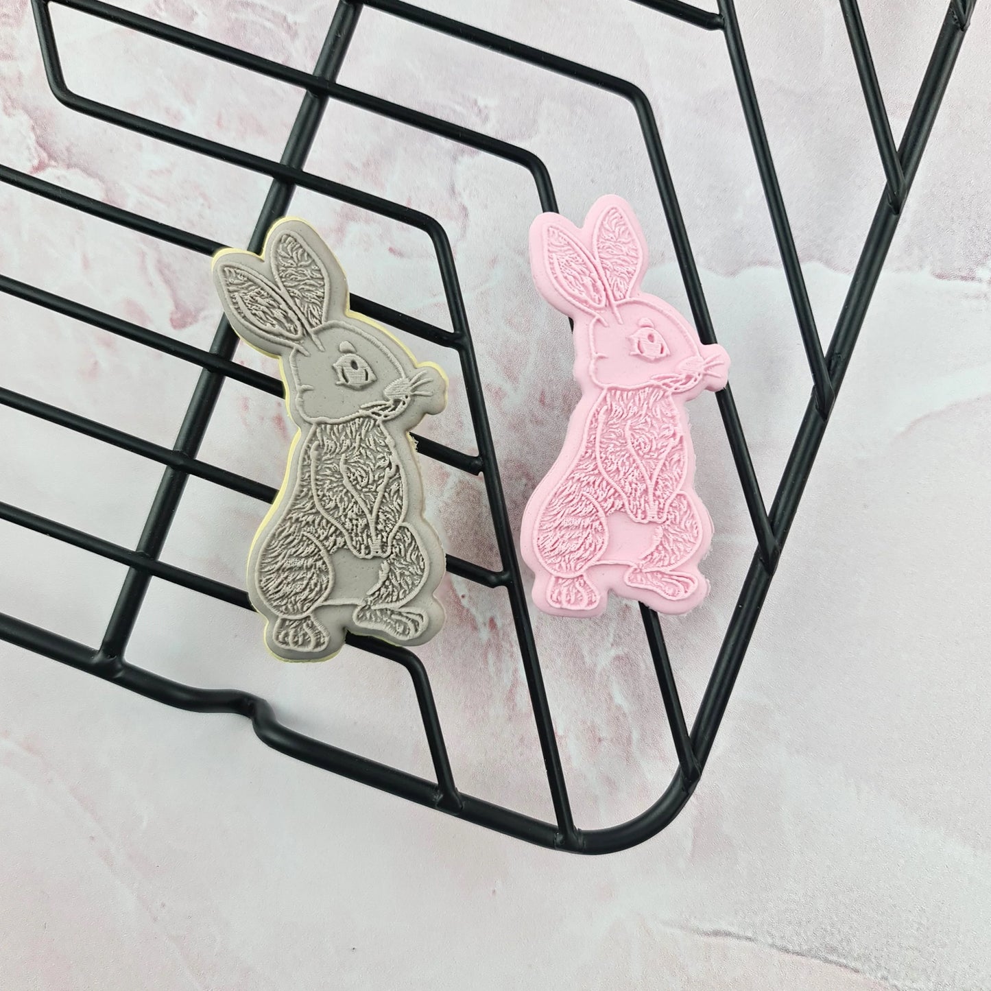 Custom Cookie Cutter - Mini Bunny Rabbit Debosser & Cutter Set.