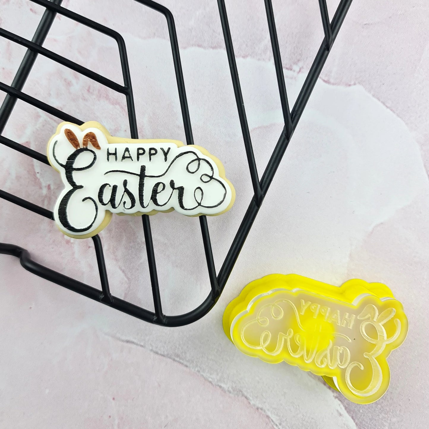 Custom Cookie Cutter - Mini Happy Easter Debosser & Cutter Set.