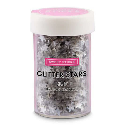 Sweet Sticks - Silver Glitter Stars