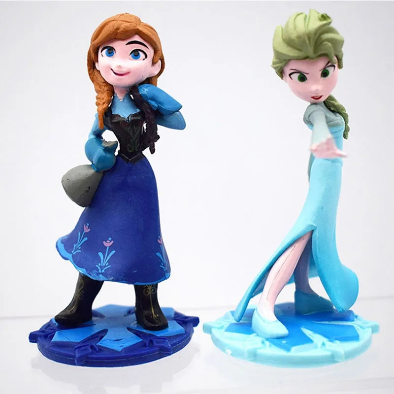 2PC Frozen Elsa and Anna Figurine Set