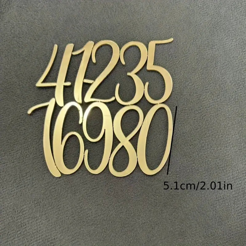 10PC Number Design Cake Fropper - Gold