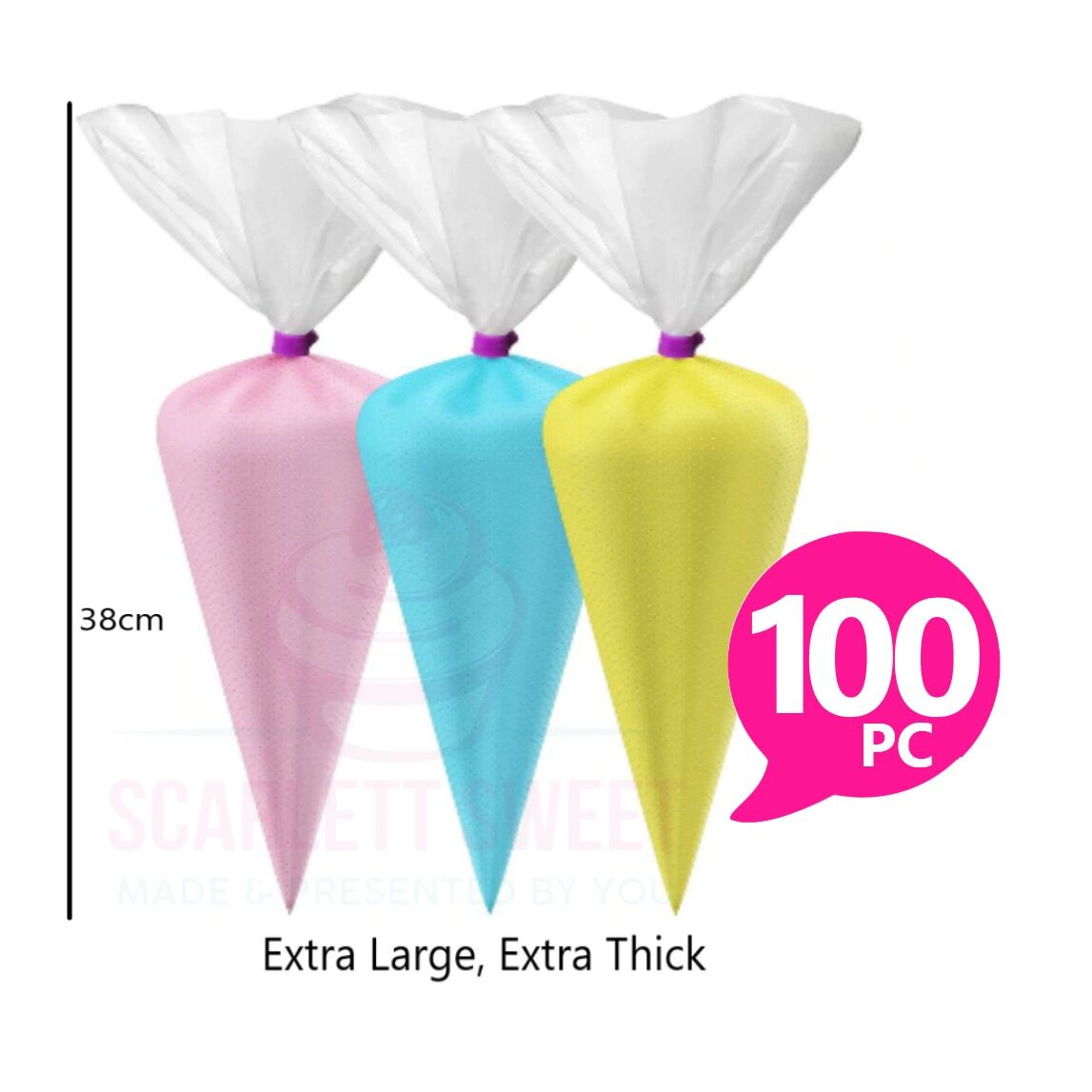 38cm Extra-Large Heavy-Duty Piping Bag 100pc