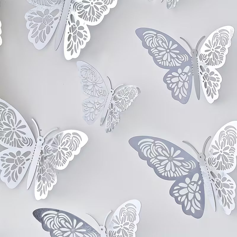 3D Butterfly Decoration 12Pk - Assorted Colours