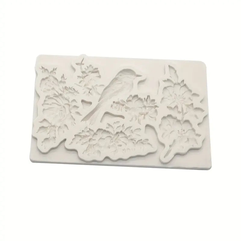 Elegant Flower / Bird Silicone Mould S667