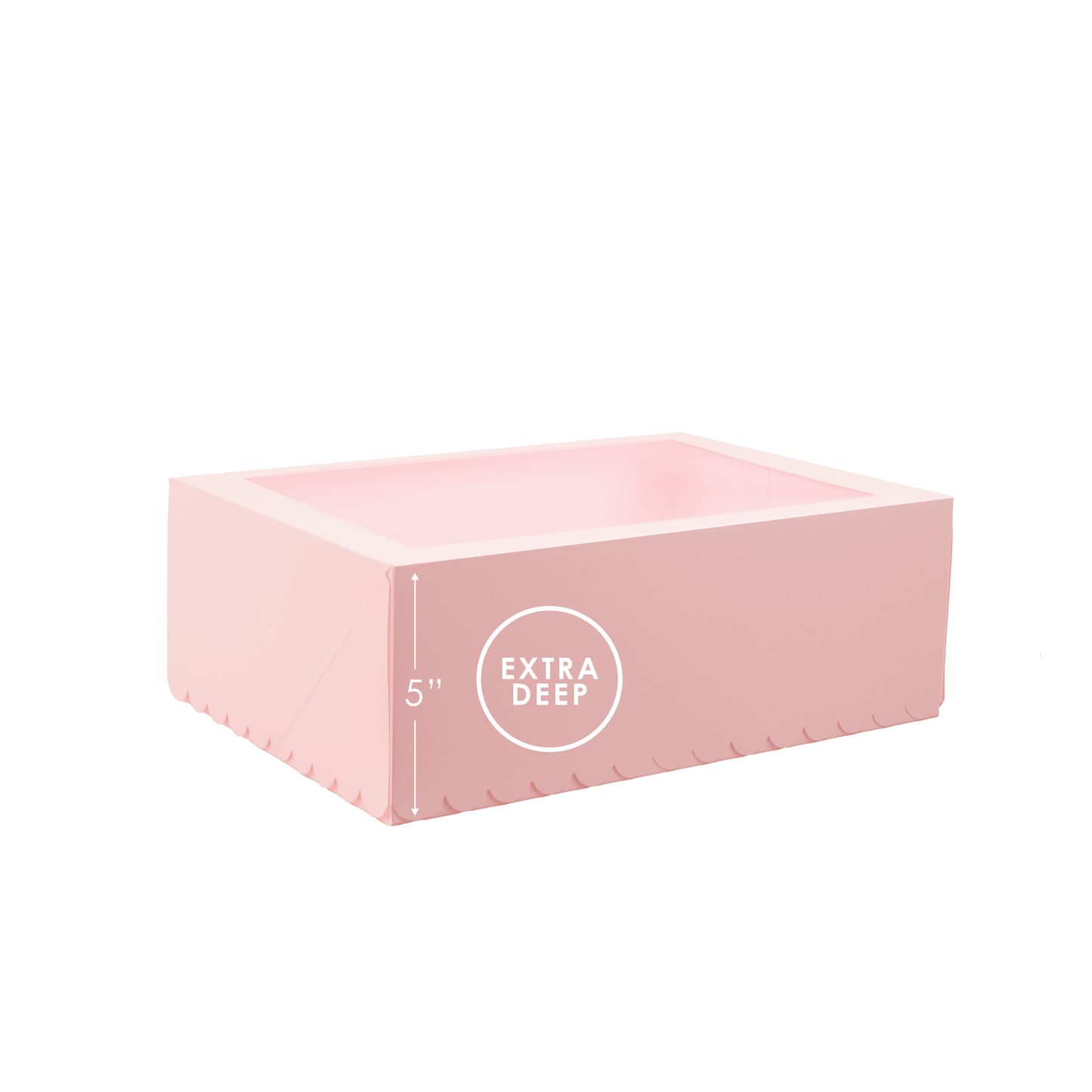 Papyrus - Scalloped Tall 12 Hole Cupcake Box - Pastel Pink