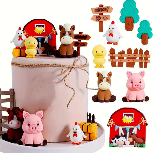 9PC Farm Animal Figurine Set