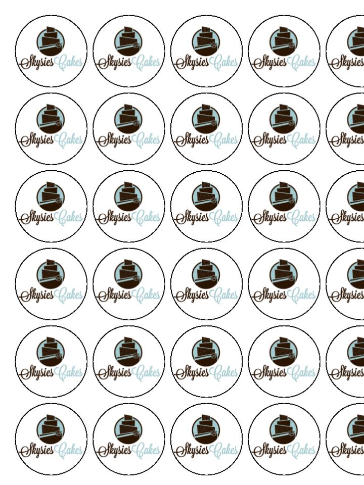 Custom Edible Image Print - 30x3cm Mini Cupcake Rounds - Several Images per sheet