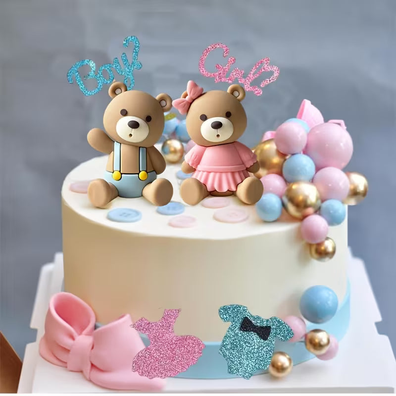 21Pc Gender Reveal - Bear - Cake Decorating Kit