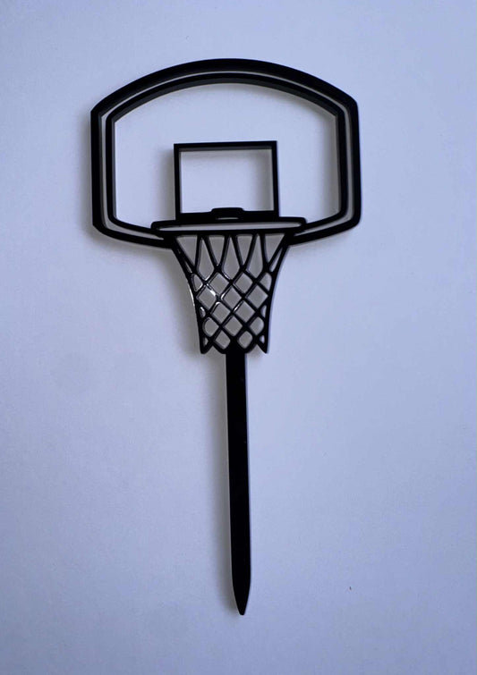 Basketball Hoop Acrylic Topper - Black Round
