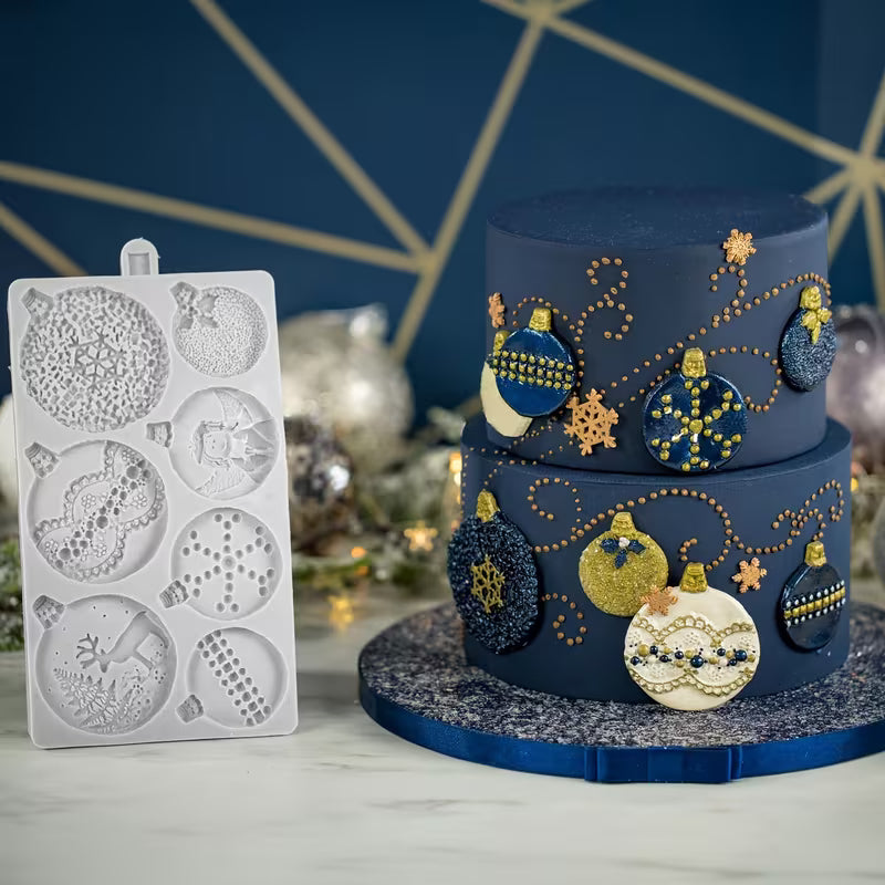 Silicone Mould - Christmas Ball Assorted - S608