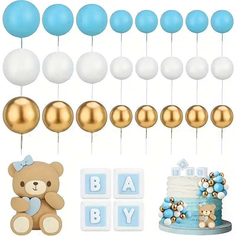 29PC Blue Teddy Bear Cake Decorating Kit