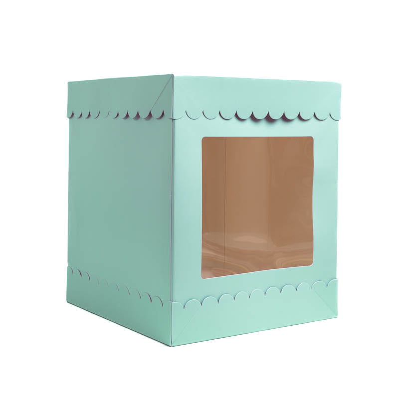 10" X 10" X 12" Scalloped Cake Box - Assorted Colours