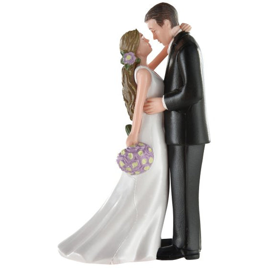 Cake Topper Bride & Groom with Bouquet Plastic.