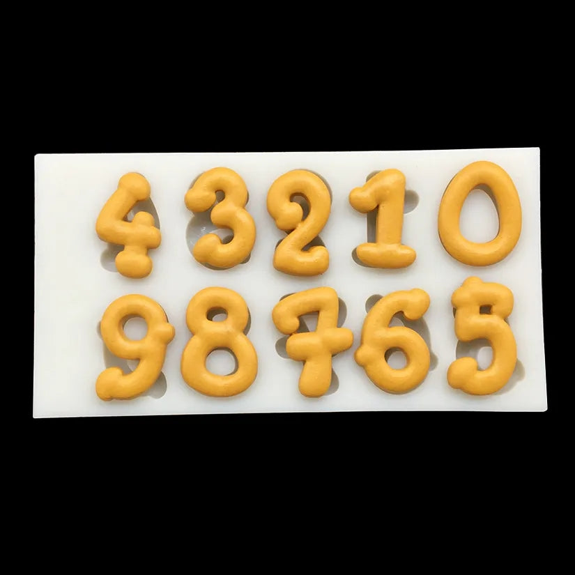 Silicone Mould - Piped Numbers - S472