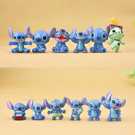 12PC Stitch Figurine Cake Toppers