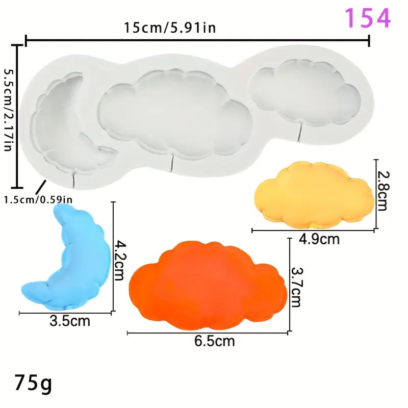 Silicone Mould - Balloon Set Clouds S598