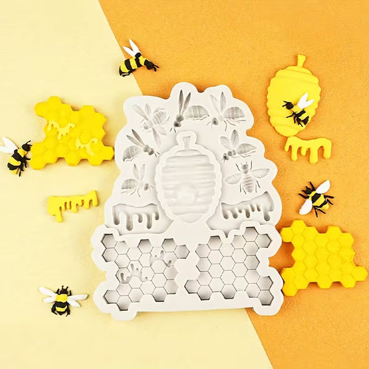 Silicone Mould - Bee & Honeycomb - S490