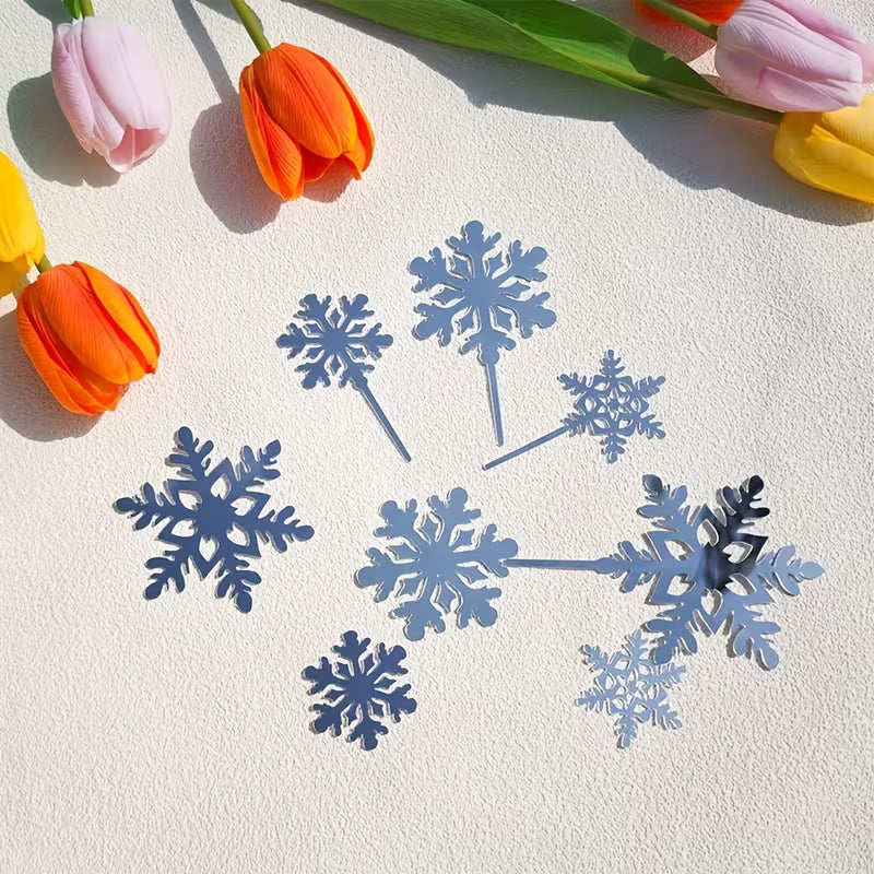 8PC Snowflake Topper and Fropper Cake Decorating Set
