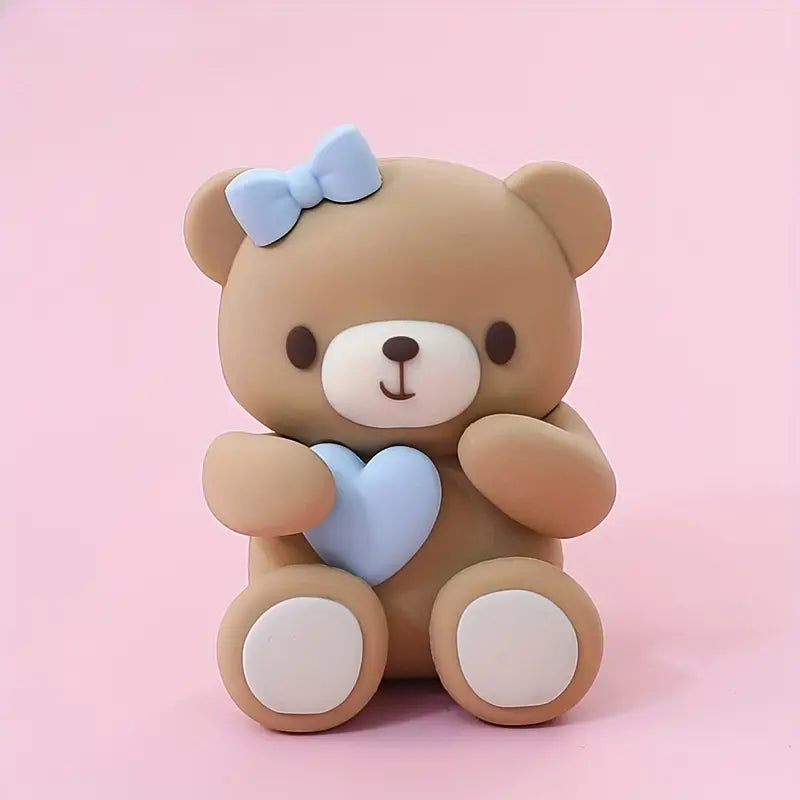 Bear Figurine Heart and Bow