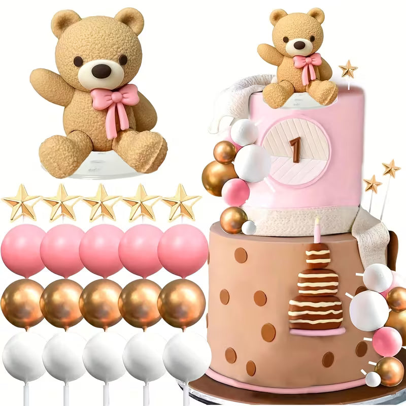 26PC Pink Bear / Ball Decorating Kit
