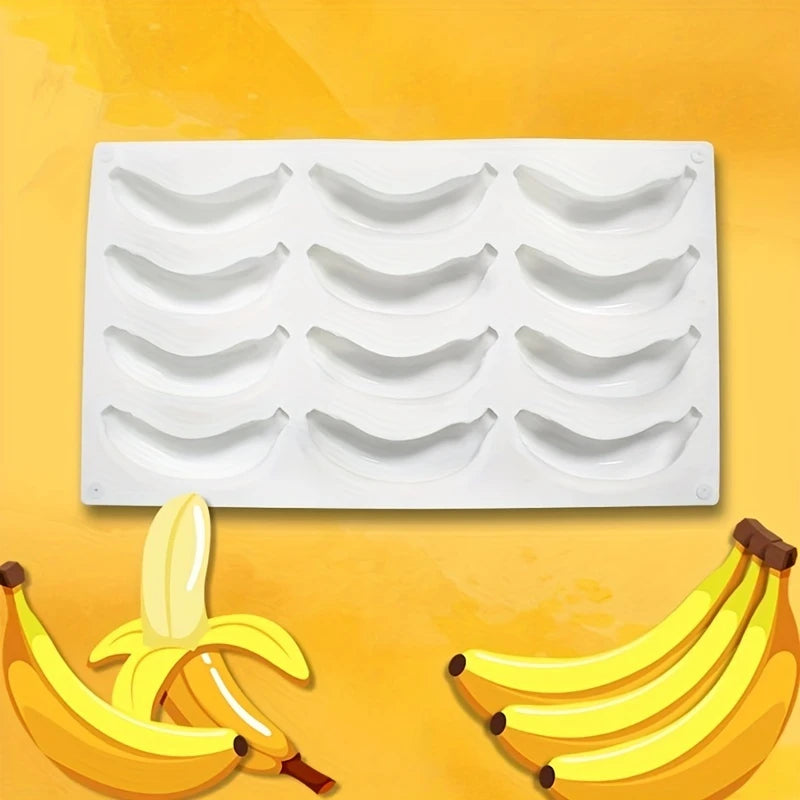 12PC 3D Banana Silicone Mould