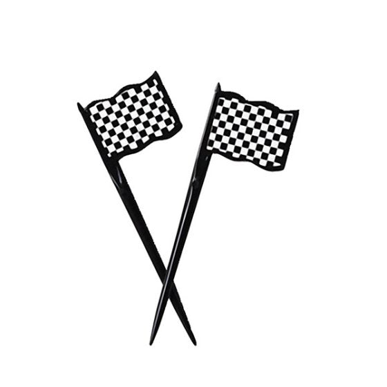 12PK Checkered Racing Flag Picks
