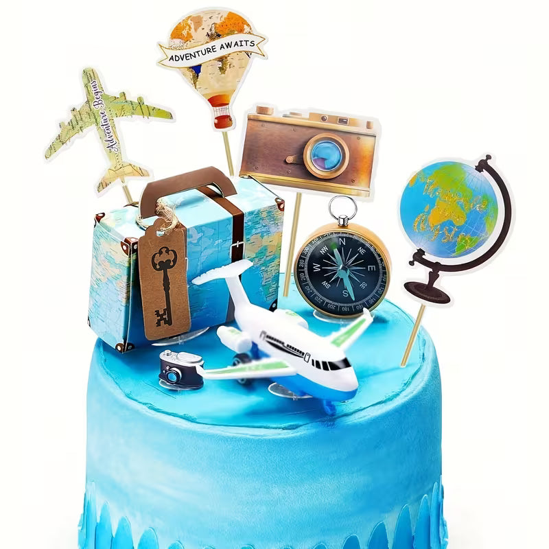 Travel Theme Cake Decorating Kit 10PC