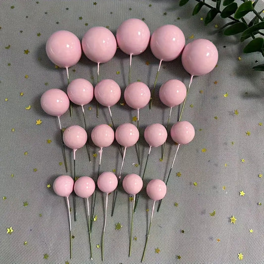 20PC Foam Cake Styro Ball Deco Topper Set - Assorted Sizes and Colours