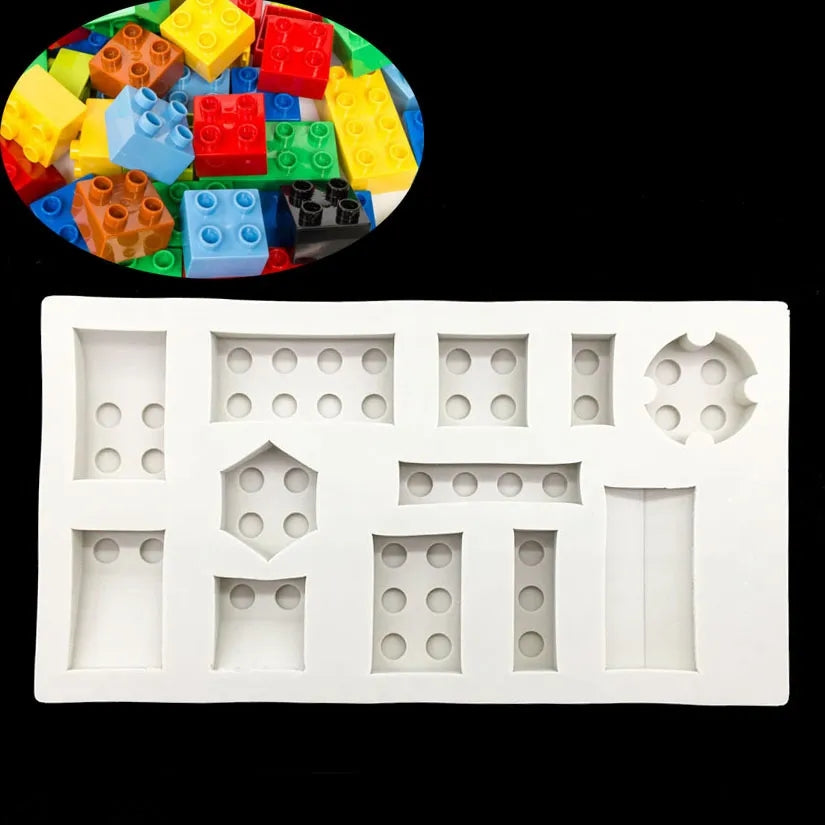 Silicone Mould - Asstd Lego Block Bricks S704