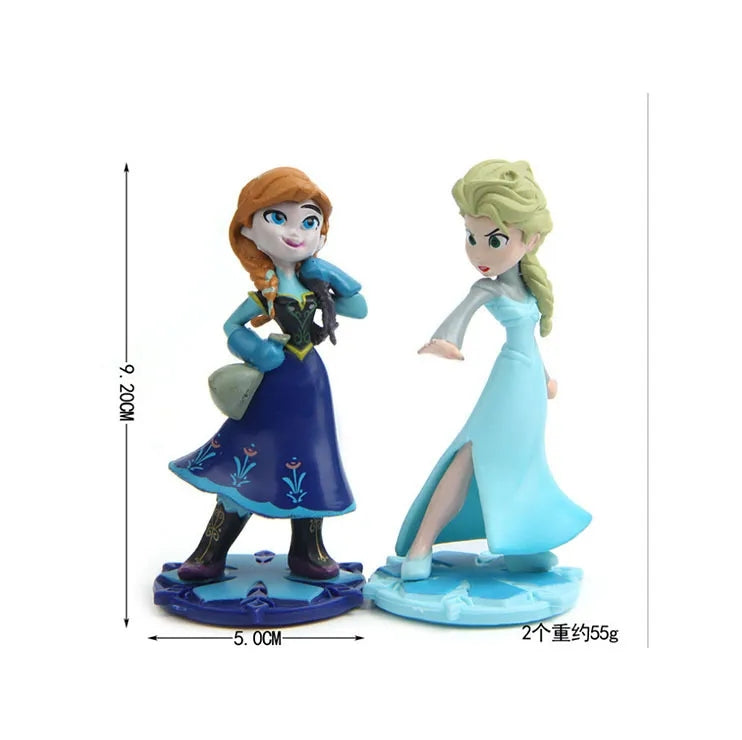 2PC Frozen Elsa and Anna Figurine Set